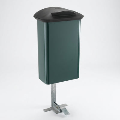 45 litre pedal operated dog waste bin steel red or green