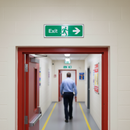 Gray Premium Fire Exit Right Arrow Sign - Compliant Safety Signage