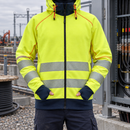 Fire Retardant Arc Full Zip Hoodie Hi-Vis Class 3/2 Yellow/Navy