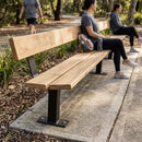 80x80mm steel frame park bench with hardwood seat