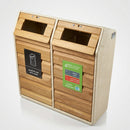 Double Timber Fronted Recycling Unit, 196 Litre Capacity (view 2)