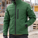 Softshell Work Jacket with Windproof Collar - Forest Green/Black (view 2)