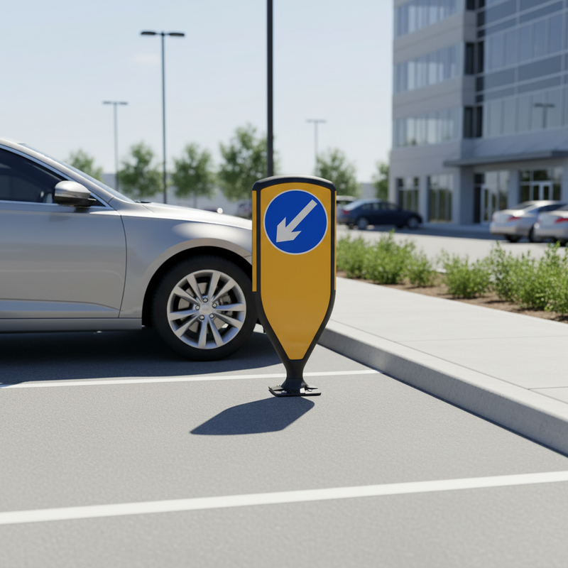 Light Gray Premium Retroreflective Reboundable Self-Righting Bollard - High Visibility