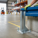 Dark Gray Premium Heavy Duty Support Post for Armco Barriers - Bolt Down, 1100mm Tall for Car Parks and Warehouses