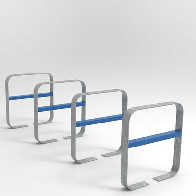 Galvanised Steel Cycle Rack with Powder Coated Cross Bar