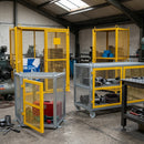 Steel Galvanised Security Cage with Yellow Doors – Gas Cylinder Storage