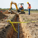 Rosy Brown High-Performance Detectable Underground Tape for Electric Cables - 150mm x 100m