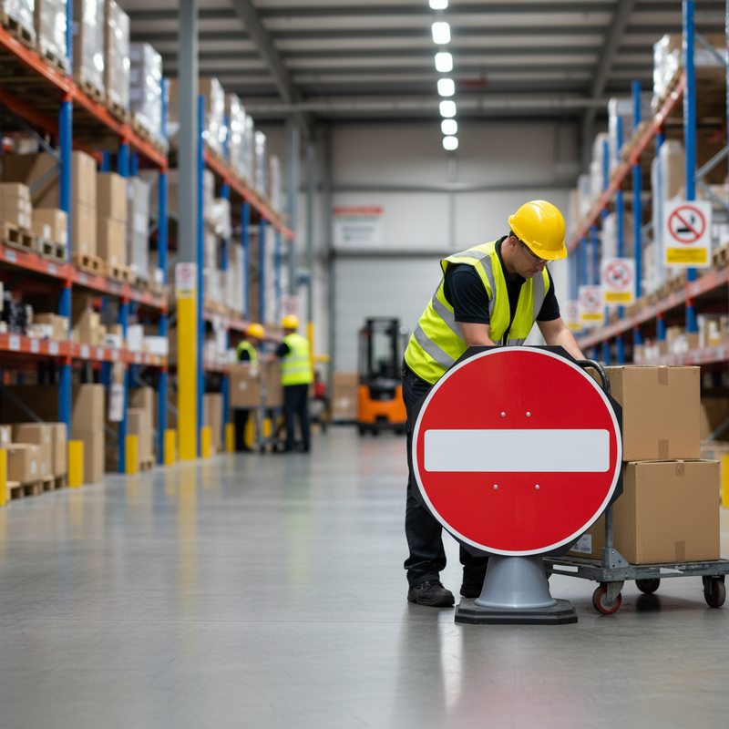 Light Slate Gray Premium No Entry 750mm Circle Cone Sign - Heavy Duty Safety Signage