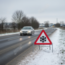 Light Gray Premium Ice Symbol Triangle Metal Sign Face 750mm for Road Safety