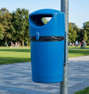 470mm hooded litter bin, 100 litre, polyethylene