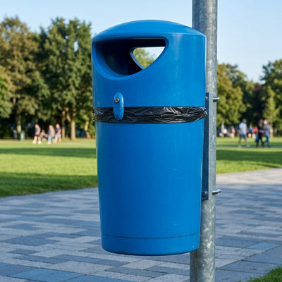 470mm hooded litter bin, 100 litre, polyethylene