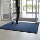 Gray Premium Ribbed Entrance Door Mat - Blue for Indoor Use