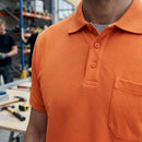 Warm Orange Polo Shirt with Chest Pocket - Cotton-Polyester (view 2)