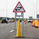 Light Slate Gray Two Way Traffic Crossing Route Quick-Fit Sign Face Diagram 522 - High Visibility Traffic Safety