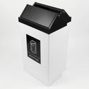 62 Litre General Waste Swing-Top Bin, White PVC Steel (view 2)