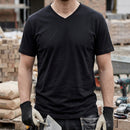 Black V-Neck Cotton Work Top