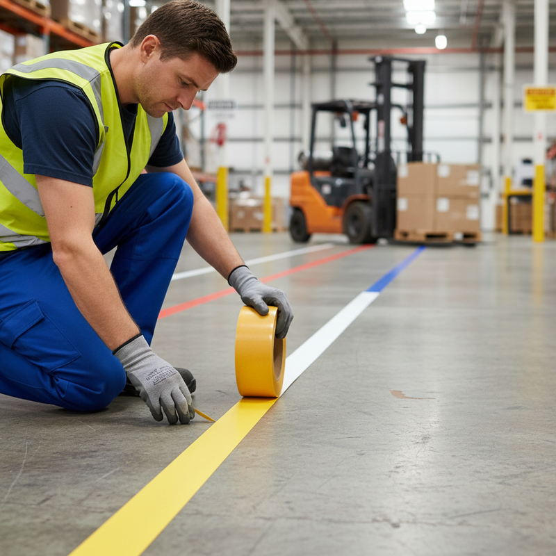 Dark Gray Heavy Duty Vinyl Floor Marking Tape for Forklift Traffic - 50mm Width