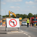 Gray Premium No Left Turn Metal Sign - 750mm, Chapter 8 Compliant