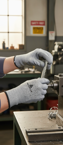 Dark Slate Gray High-Performance Polyurethane Gloves - 3 Pairs for Cutting Protection