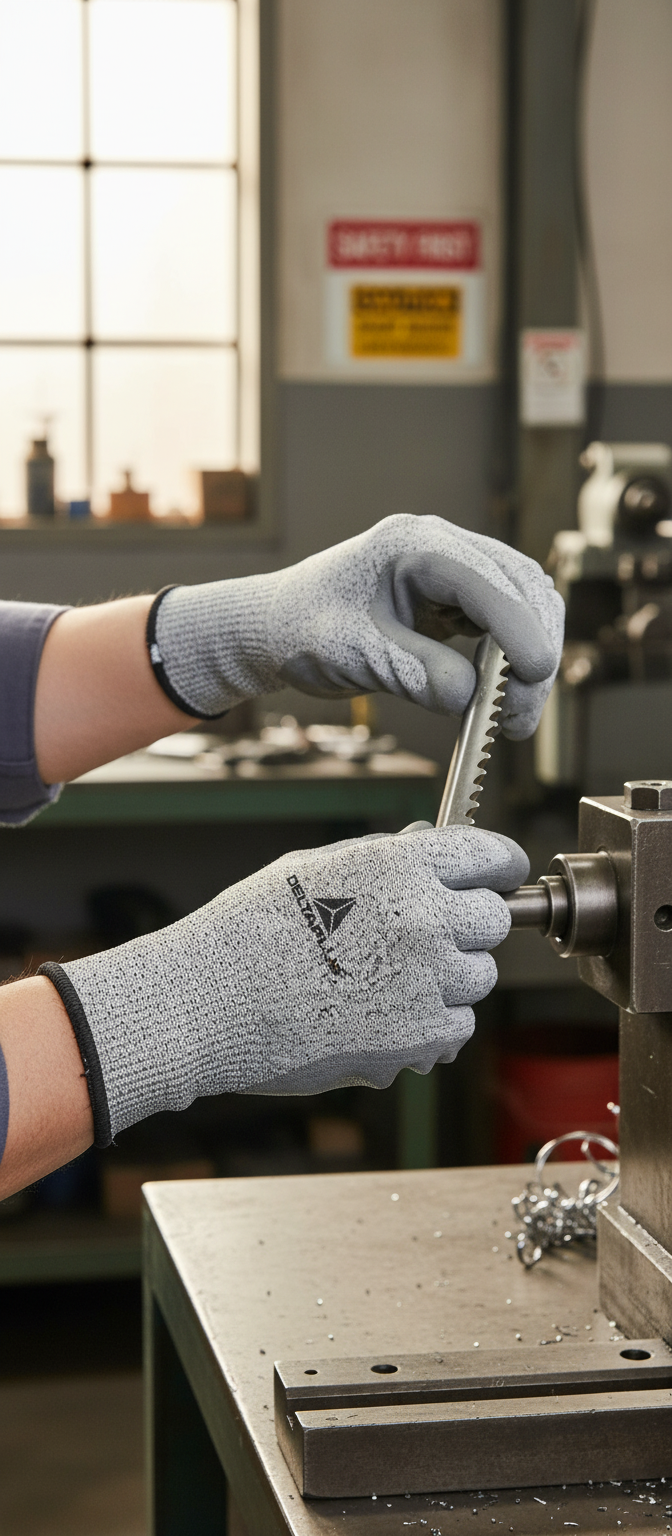 Dark Slate Gray High-Performance Polyurethane Gloves - 3 Pairs for Cutting Protection