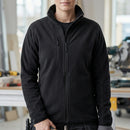 Black Women's Low-Shedding Fleece Zip Jacket