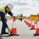 Light Gray 750mm Heavy Duty 2-Piece Traffic Cone with High Visibility