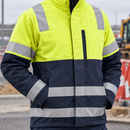 Fire Retardant High Visibility Work Jacket - Class 1 - Navy/Yellow (view 2)
