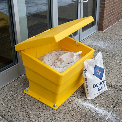 2 Cu Ft Grit Bin Winter Pack with 25kg De-icing Salt & Scoop