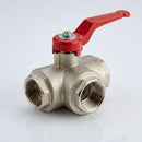 1" BSP Female 3-Way T Port Ball Valve, 25 Bar (view 2)