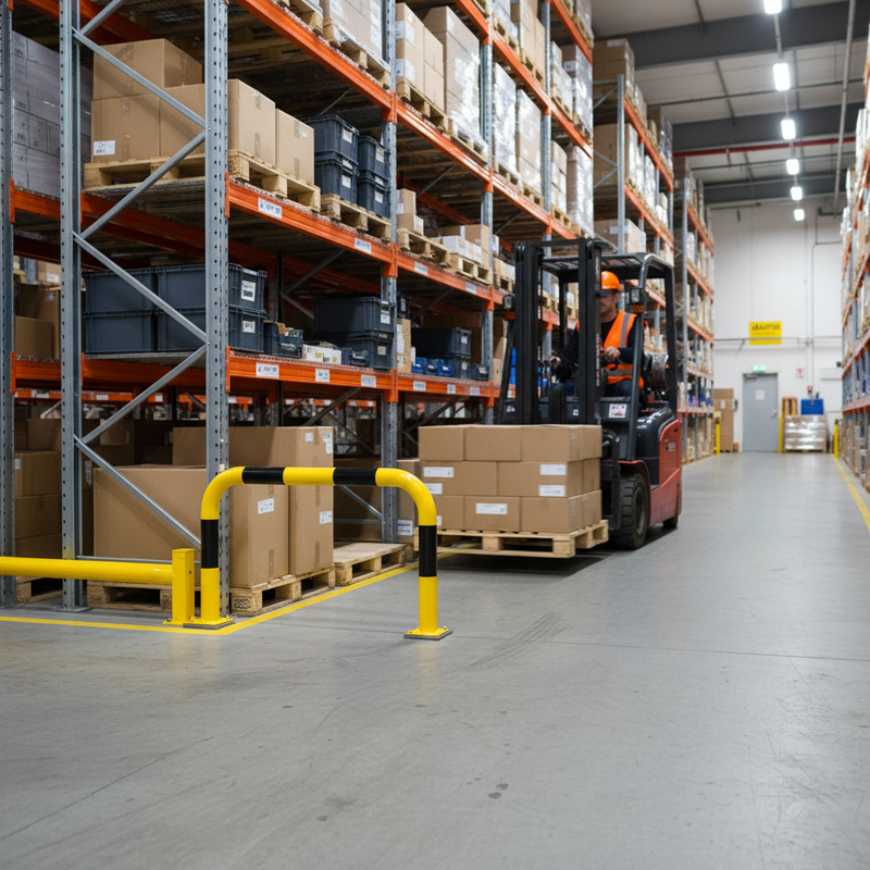 Dark Gray Heavy Duty FLEX Protection Guard - 1240mm Height with Shock Absorption