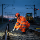 Dark Slate Gray Premium High-Visibility Rail Spec Trousers - Orange