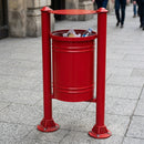 40 Litre hooded litter bin steel outdoor waste