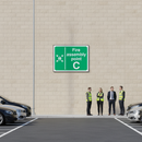 Gray Premium Fire Safety Signs - Fire Assembly Point C for Evacuations