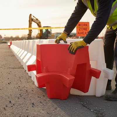 Premium Water-Filled Barrier Corner Section for 90° Turns
