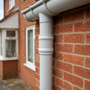 Traditional Aluminium Downpipe Socket 63mm Dia Non-Eared — RAL 7035 (in use)