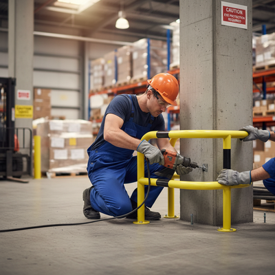 Heavy Duty Galvanised Steel Column Protector - 800mm