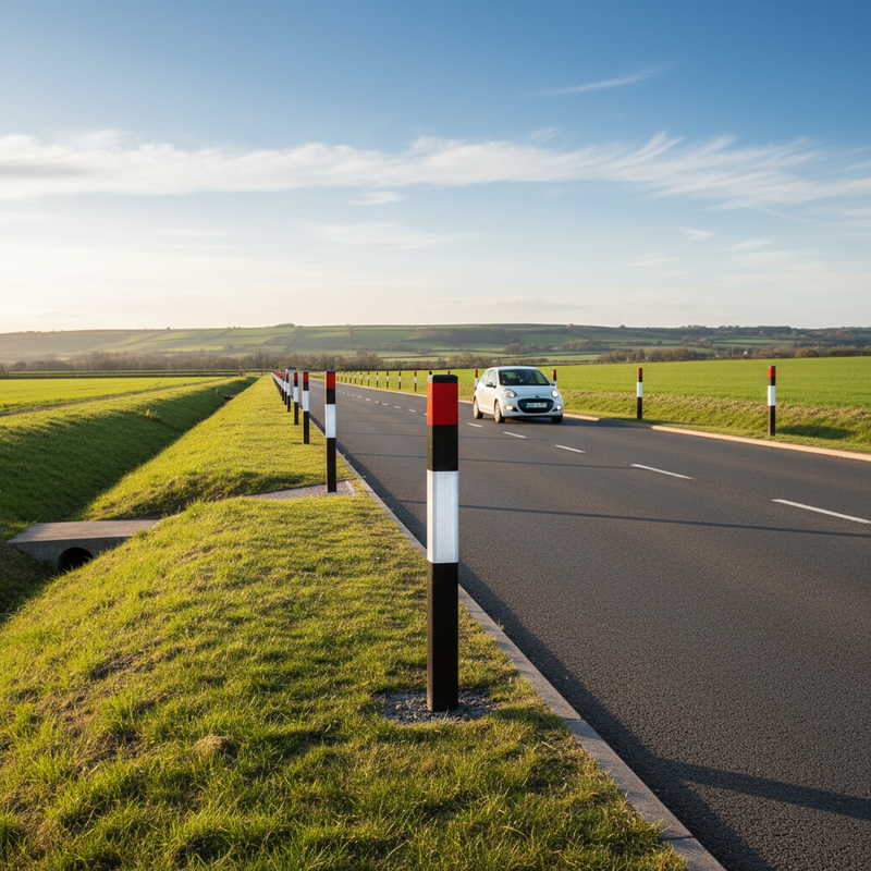 Dark Olive Green Premium Flexible Plastic Verge Marker for Road Safety and Visibility