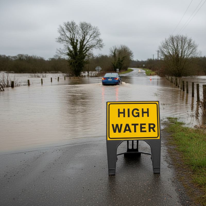 Dark Gray Premium High Water Sign 600 x 450mm - Durable and Robust