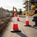 Rosy Brown 1 Metre Heavy Duty Traffic Cone with High Wind Resistance