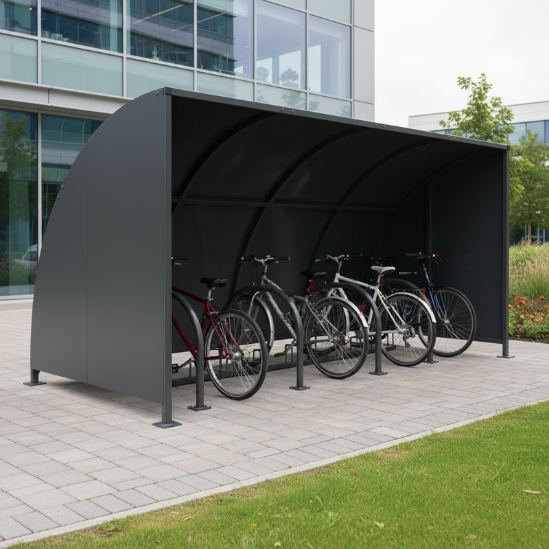 Dark Slate Gray Premium Cycle Shelter with Curved Roof - 1m to 5m Lengths
