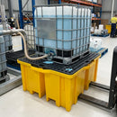 Single IBC Spill Bund with 4-Way Forklift Entry – 1150L Yellow