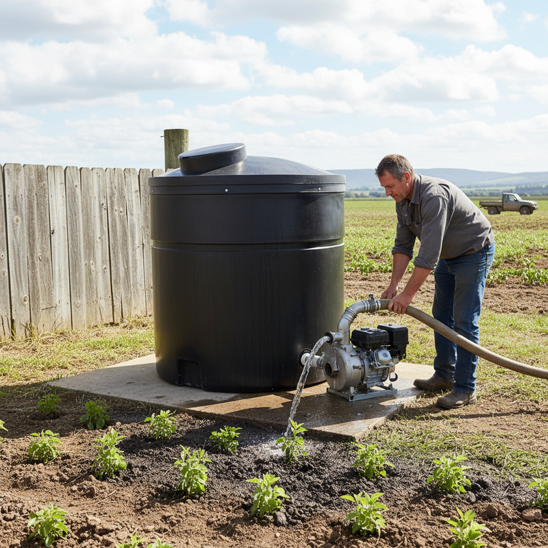 Light Gray 1500 Litre Heavy Duty Bunded Water Tank for Non-Potable Storage