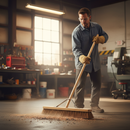 Dark Slate Gray Heavy Duty Natural Coco Broom with Durable Handle 24"