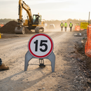 Rosy Brown Premium 15mph Road Safety Sign - 750mm Durable Design