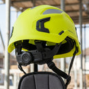Neon Yellow Non-Vented Safety Helmet with Micro Brim and Wheel Dial