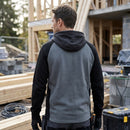 Steel Grey/Black Colour Block Zip Hoodie