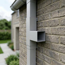 72x72mm Flush Joint Downpipe Branches — 92.5° & 112.5° — RAL 9006 / 92.5 Degrees (in use)