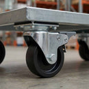 Black Pressed Steel Braked Swivel Castors With Black Polypropylene Wheel - 50mm to 100mm