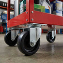 Black Pressed Steel Swivel Castors With Black Polypropylene Wheel - 50mm to 100mm
