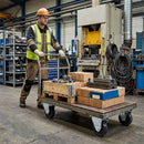 Pressed Steel Fixed Castors With Black Polypropylene Wheel - 50mm to 100mm
